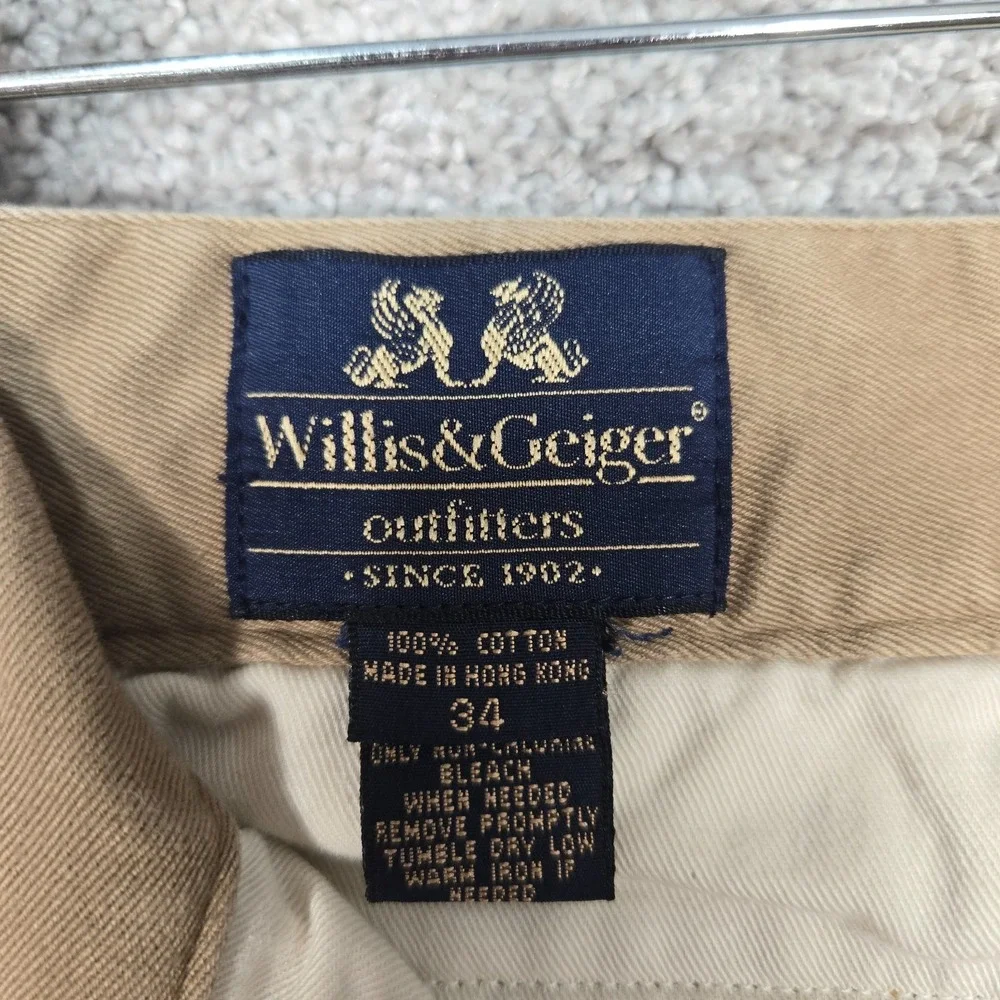 Willis & Geiger Pleated Shorts Vintage tan mens 34 (fit 33x8) FLAW